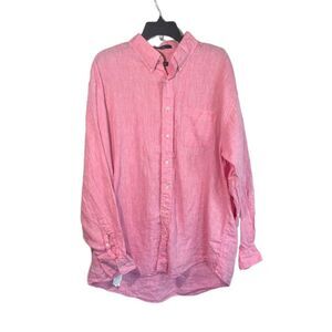 Overton 100% linen pink button down size large RESORT CASUAL